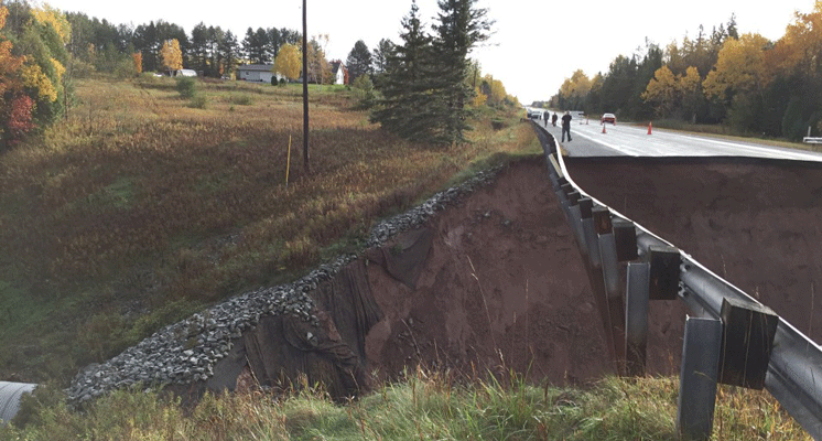 MDOT photos show 35-foot hole in highway caused by Upper Peninsula flooding