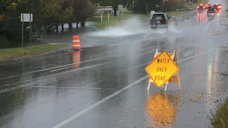 Rain flooding some roads in Grand Traverse County