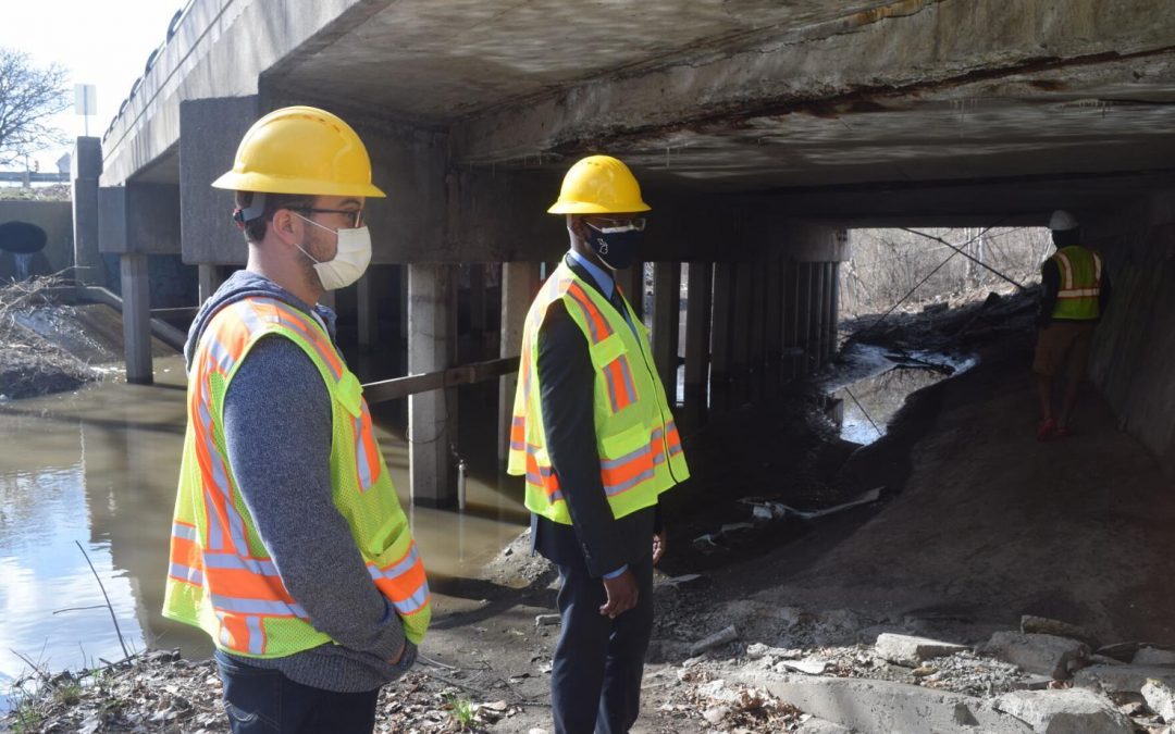 Lt. Gov. Garlin Gilchrist visits Allen Park bridge, calls attention to crumbling infrastructure