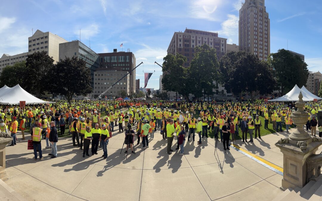 Thousands rally at Michigan Capitol to promote sustainable road funding plan