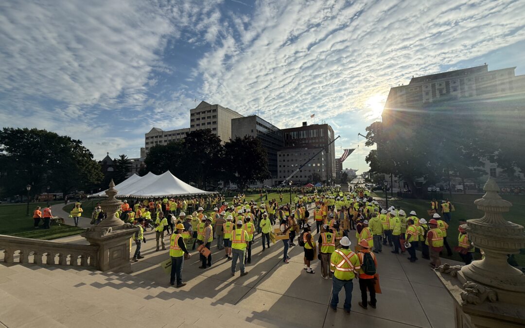 Thousands rally for road funding plan in Lansing as budget negotiations drag on
